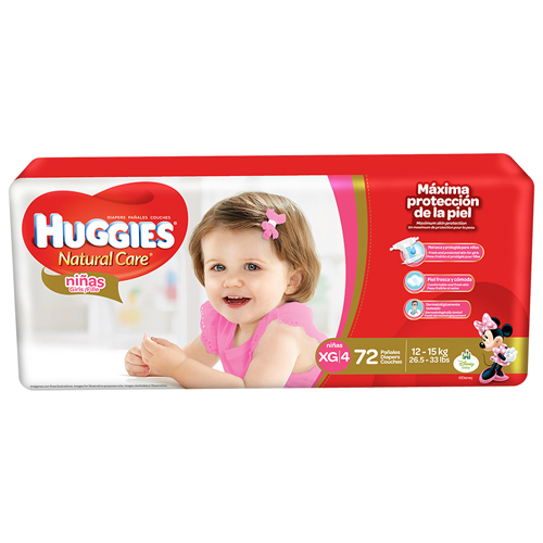 Huggies NaturalCare Girls XG/4 x72 MercaSID